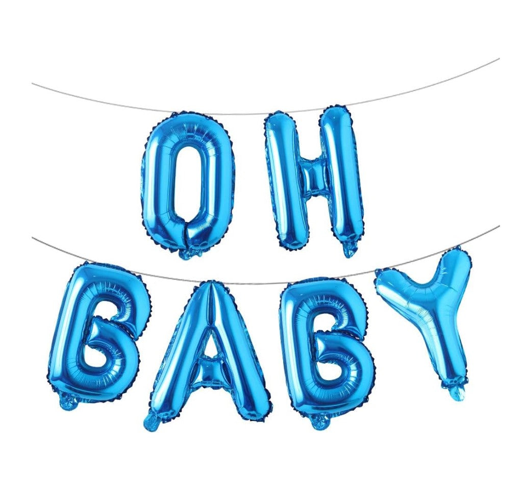 Blue Oh Baby Letter Foil Balloon
