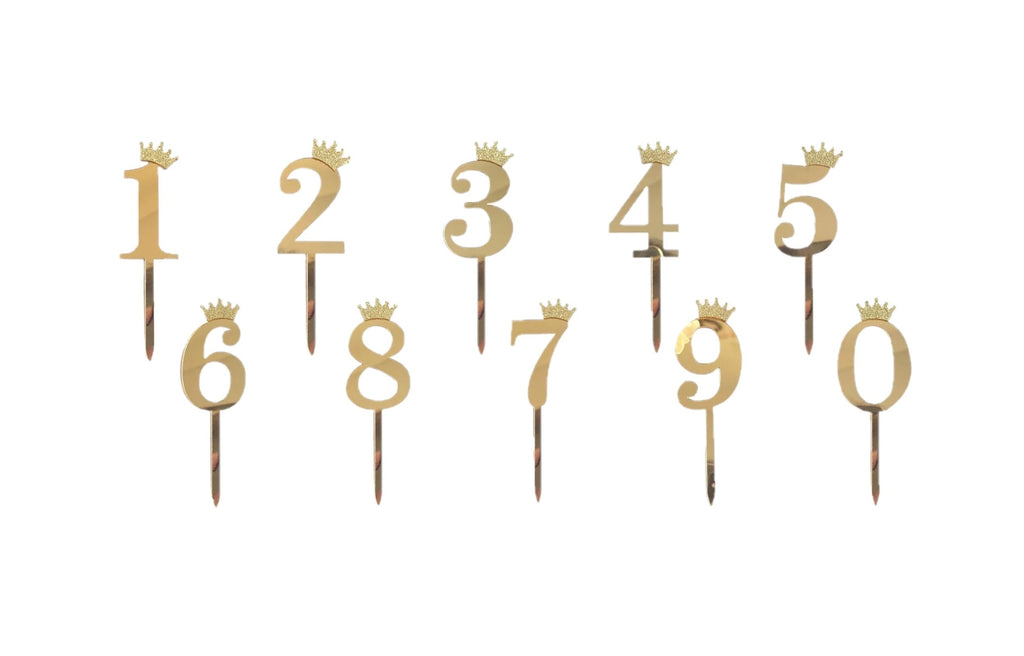 Golden Numbers Cake Topper