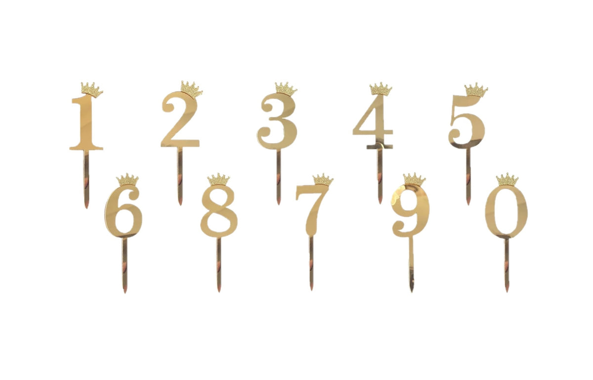 Golden Numbers Cake Topper