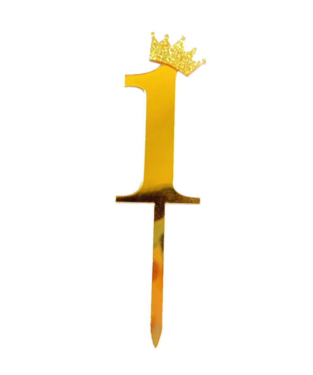 Golden Numbers Cake Topper