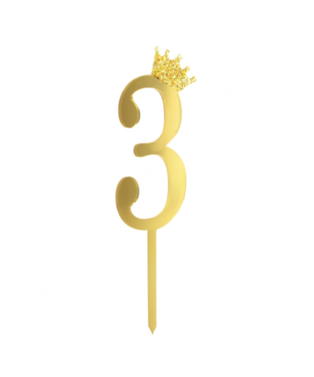 Golden Numbers Cake Topper