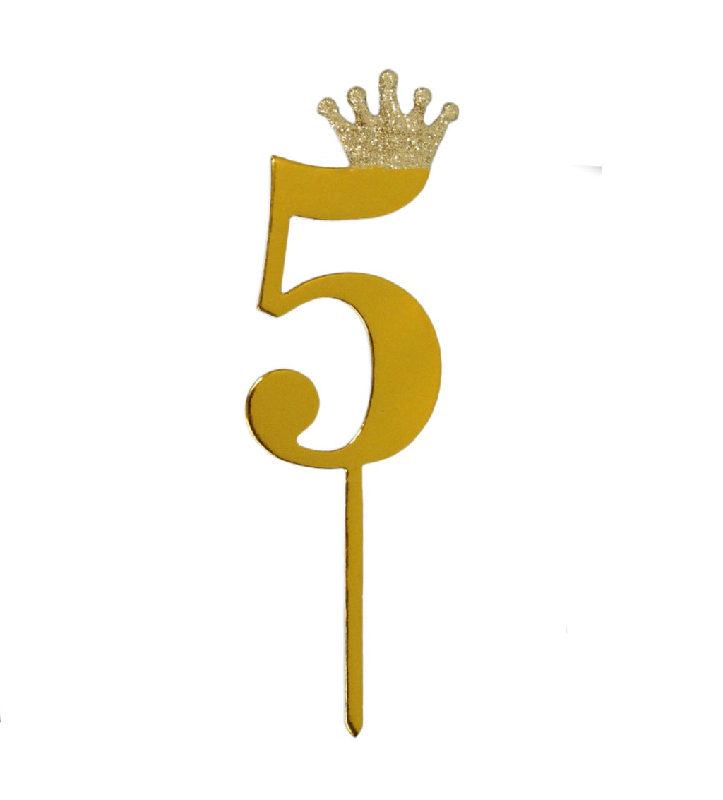 Golden Numbers Cake Topper