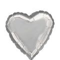 Silver Heart Shape Foil Balloon 18 inch