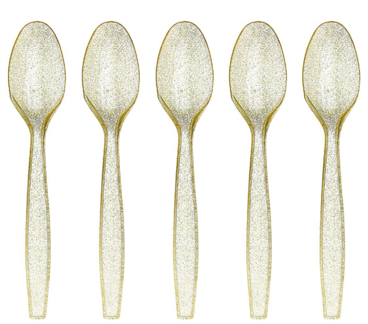 Golden Plastic Spoons 20 Pcs