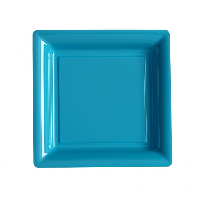 Square Blue Plates 10 Pcs.