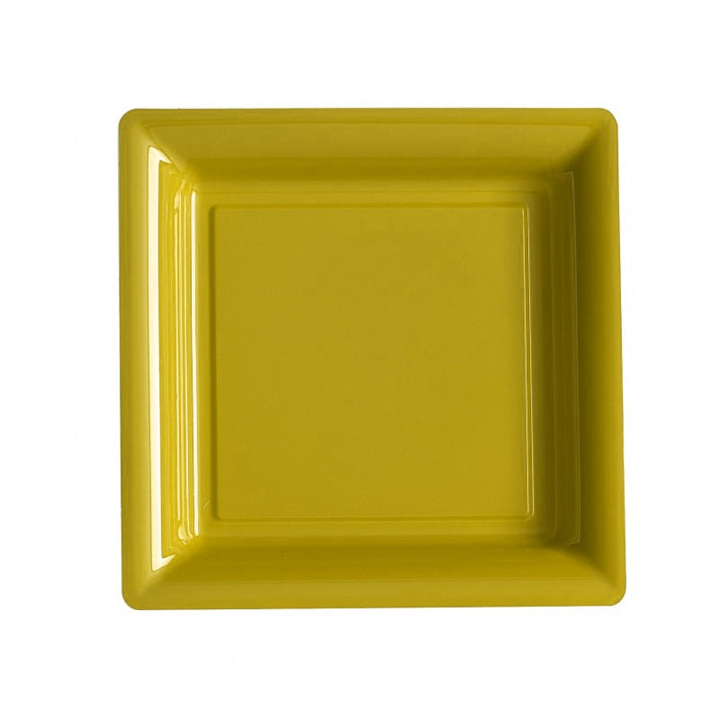 Square Fancy Silver Plates 10 Pcs.