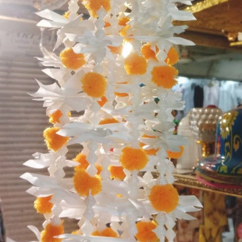 White & Yellow Artificial Floral Hanging  Bells