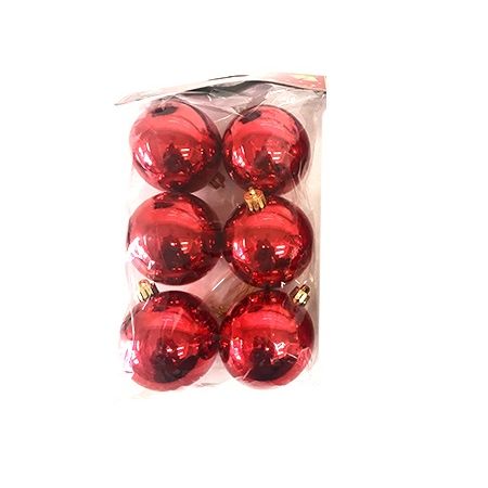 Red Christmas Baubles – Pack of 6