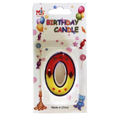 Colorful  "0" Number Birthday Candle