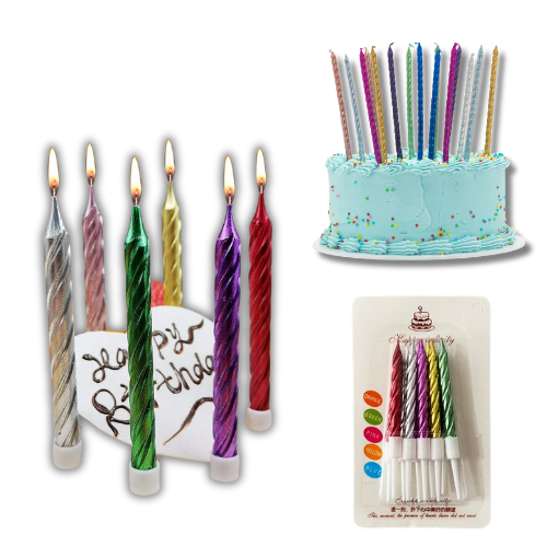 Metallic Spiral Birthday Candles