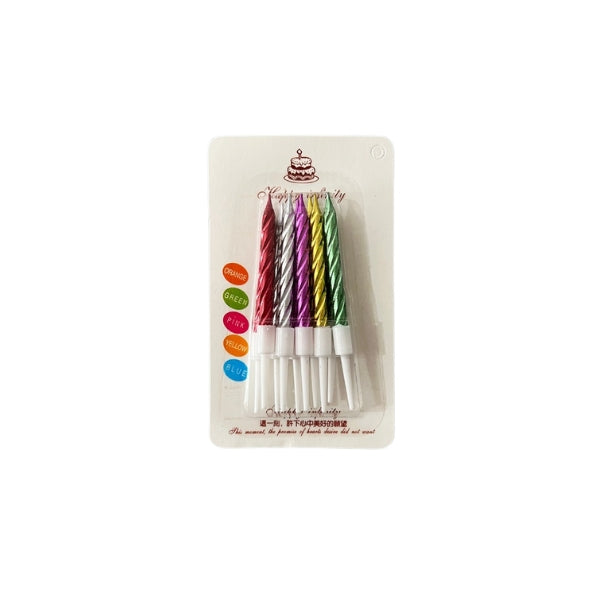 Metallic Spiral Birthday Candles