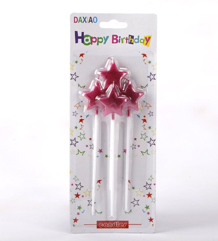 Red Star-Shaped Birthday Candles