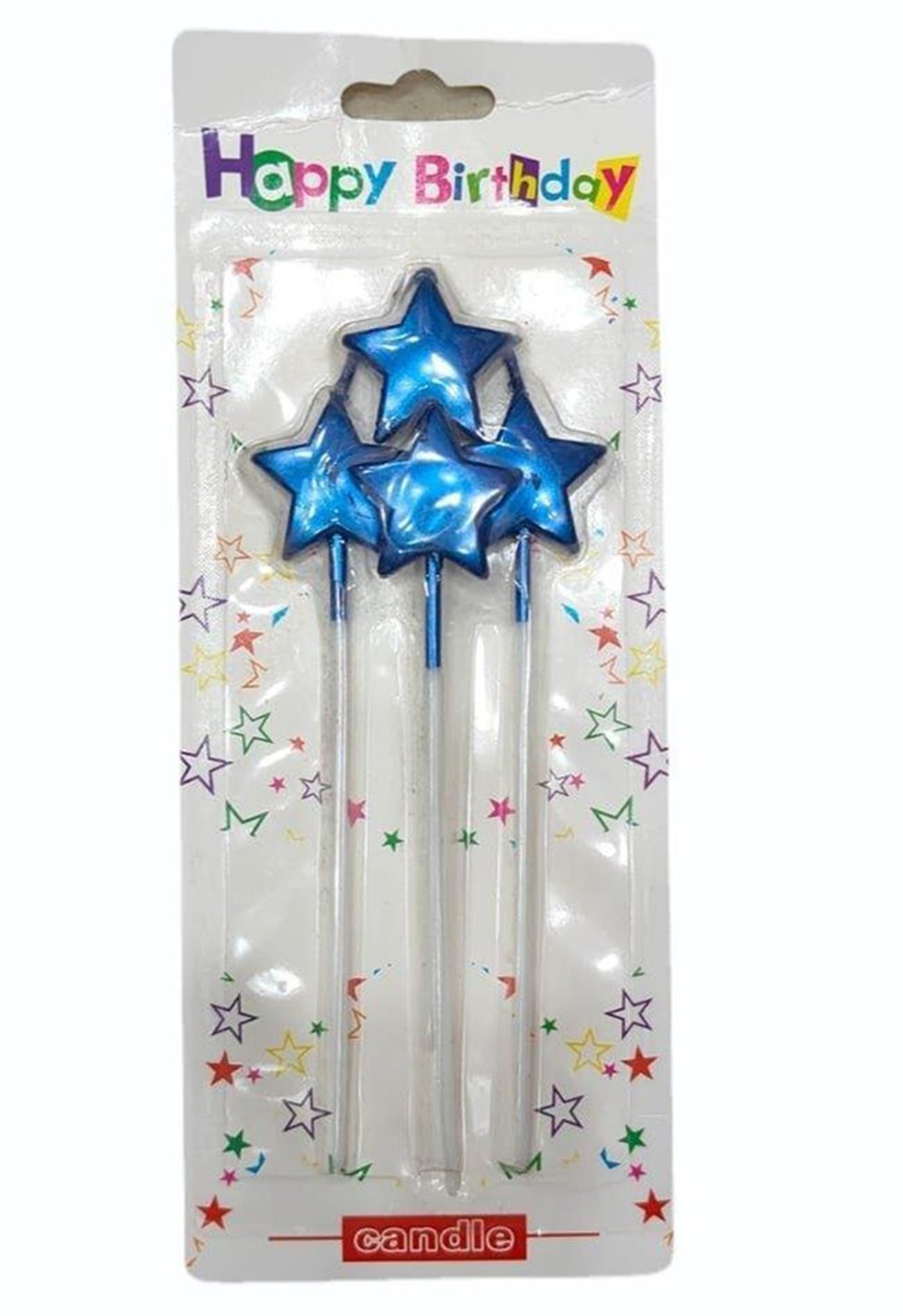 Blue Star-Shaped Birthday Candles