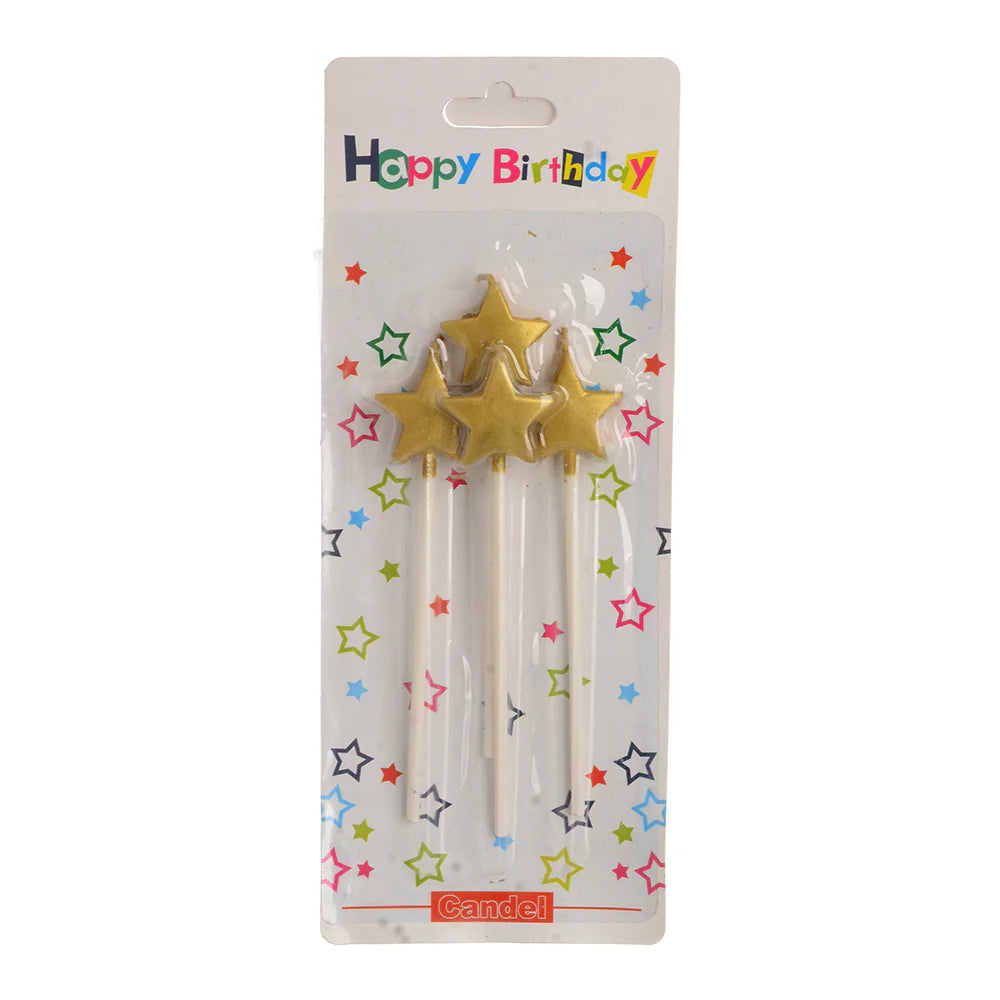 Golden Star-Shaped Birthday Candles