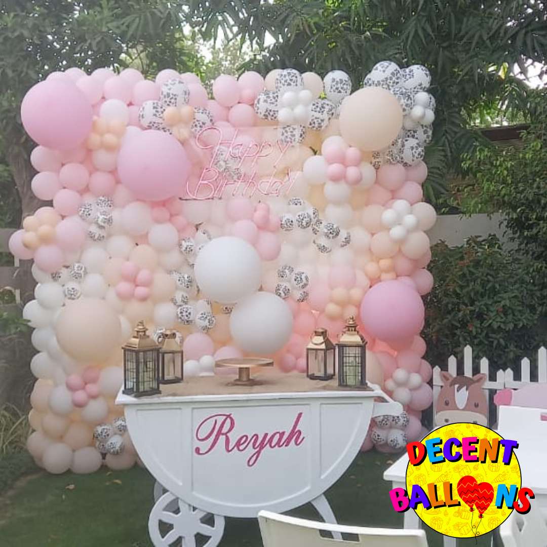 Pastel-Themed Birthday Party Setup – Elegant & Whimsical Celebration Decor