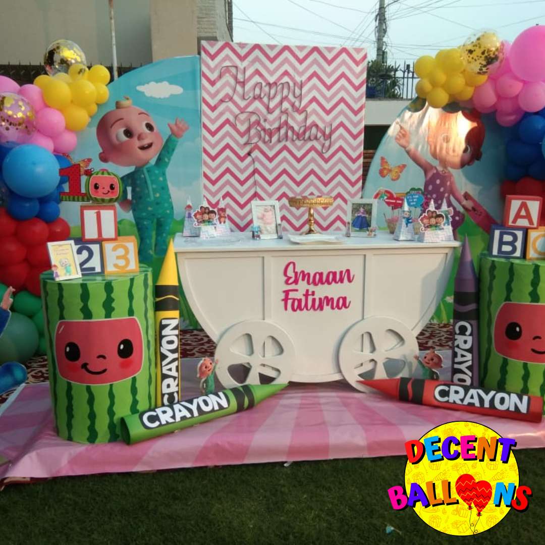 CoComelon-Themed Birthday Party Setup – Vibrant & Playful Celebration Decor