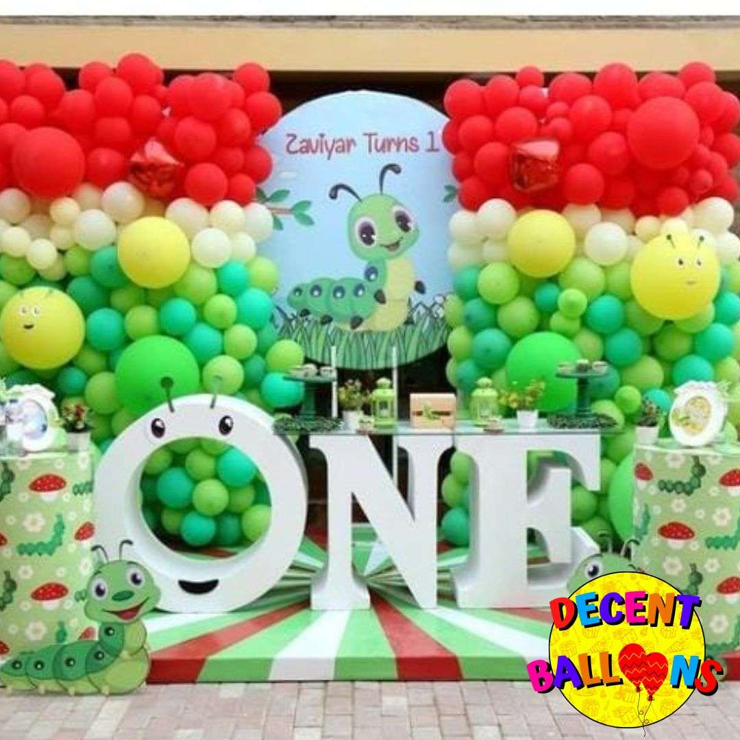 Vibrant Caterpillar First Birthday Party Decor