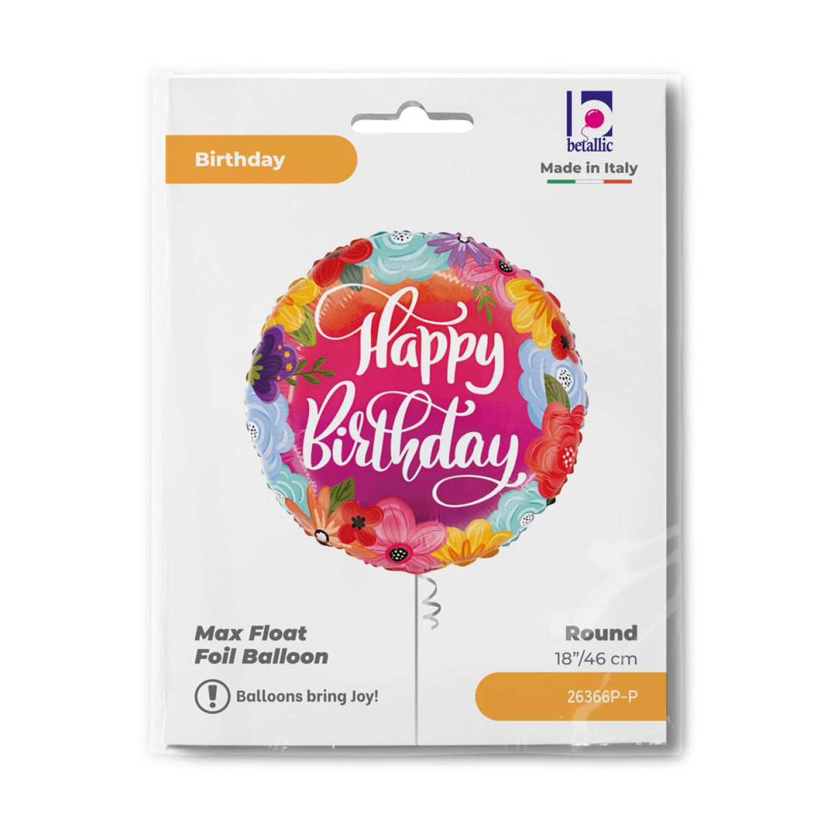 Happy Birthday Floral Foil Balloon