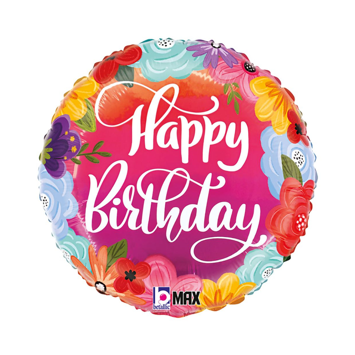 Happy Birthday Floral Foil Balloon