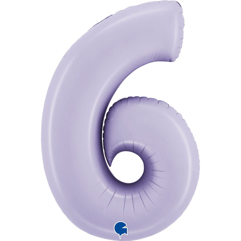 Number 6 Foil Balloon – Lilac Satin Finish