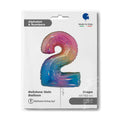 Number 2 Foil Balloon – Rainbow Holographic