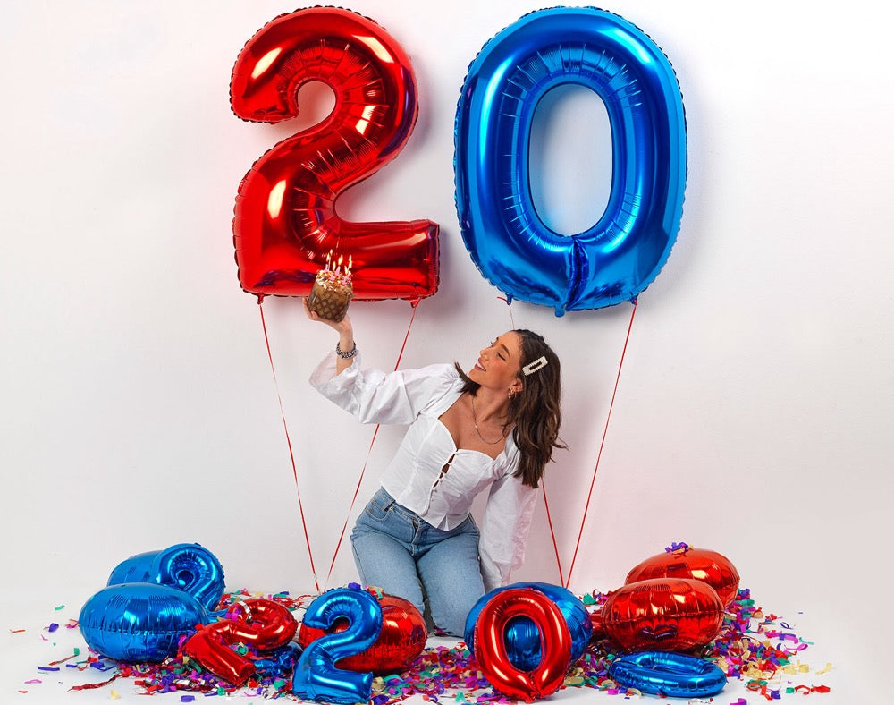 Number 4 Foil Balloon – Red