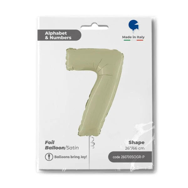 Number 7 Foil Balloon – Cream Satin Finish
