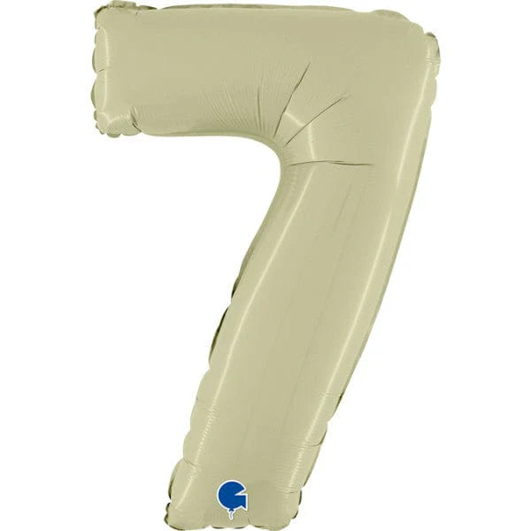 Number 7 Foil Balloon – Cream Satin Finish