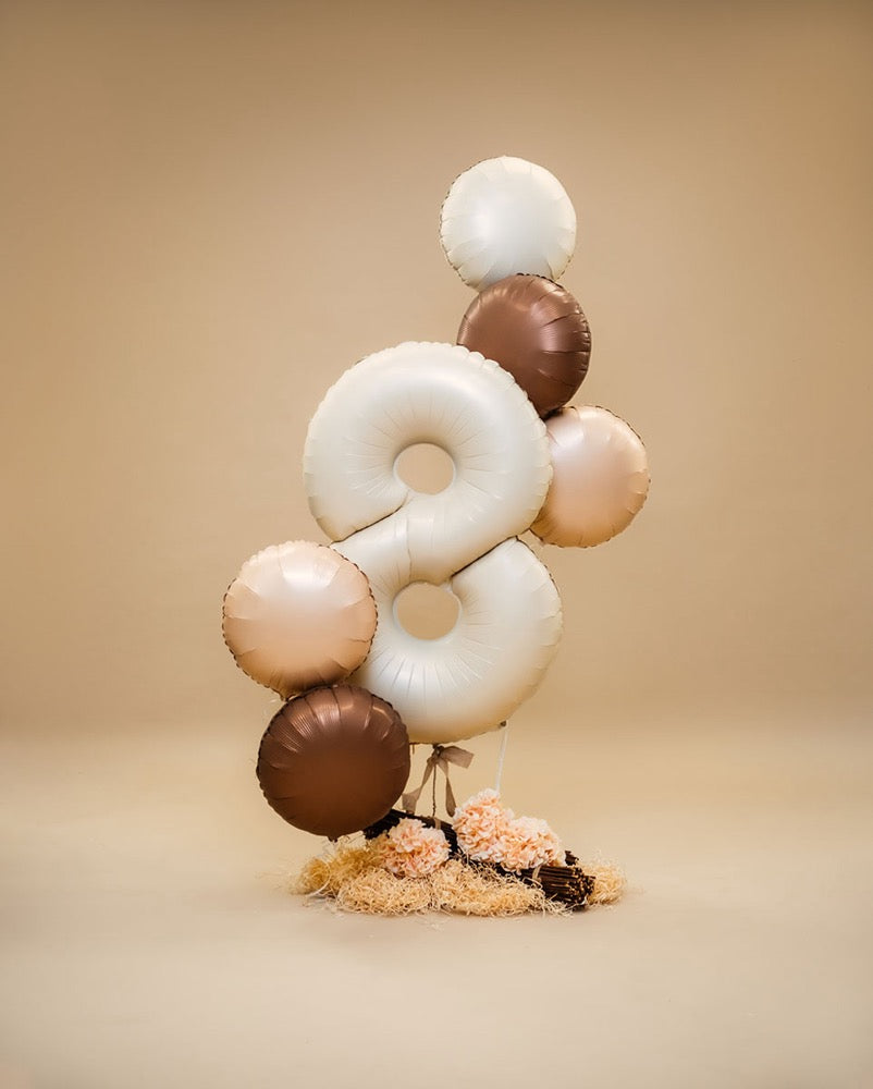 Number 7 Foil Balloon – Cream Satin Finish