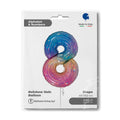 Number 8 Foil Balloon – Rainbow Holographic