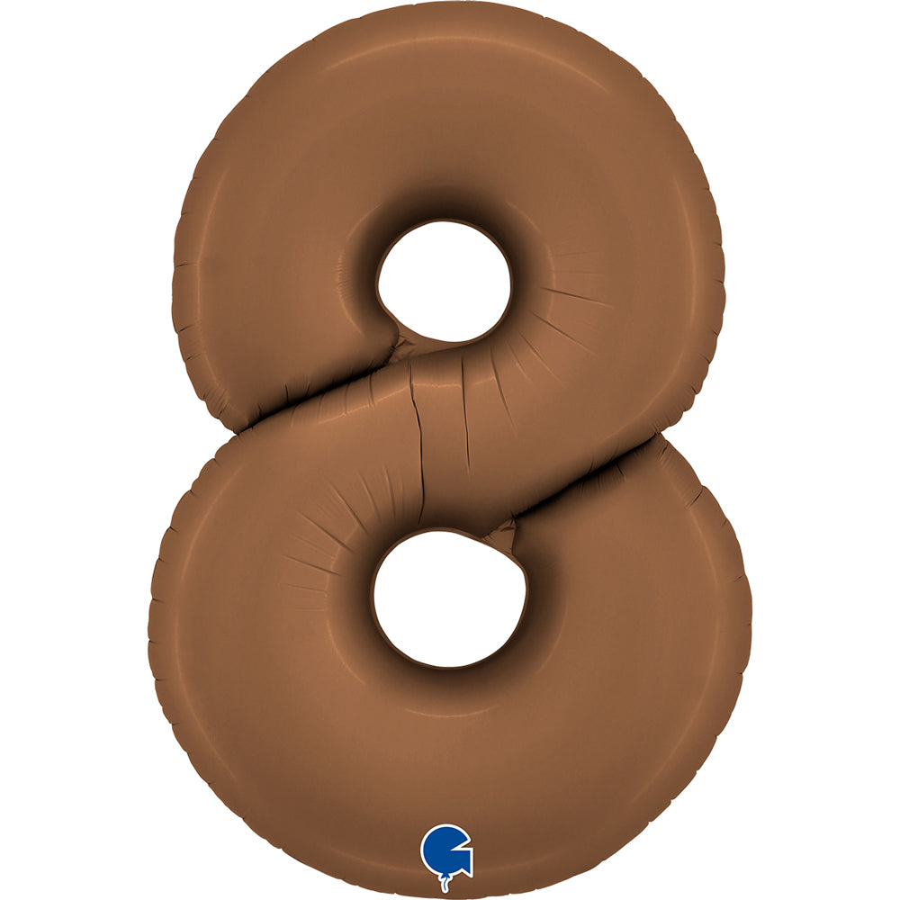Number 8 Foil Balloon – Chocolate Satin Finish