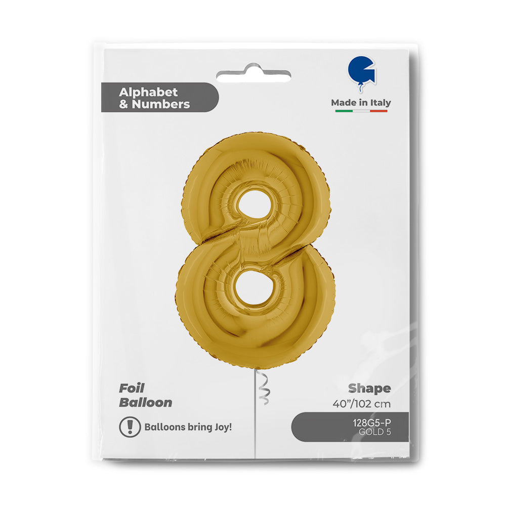 Number 8 Foil Balloon – Gold