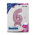 Number 6 Foil Balloon – Self-Standing Pastel Pink
