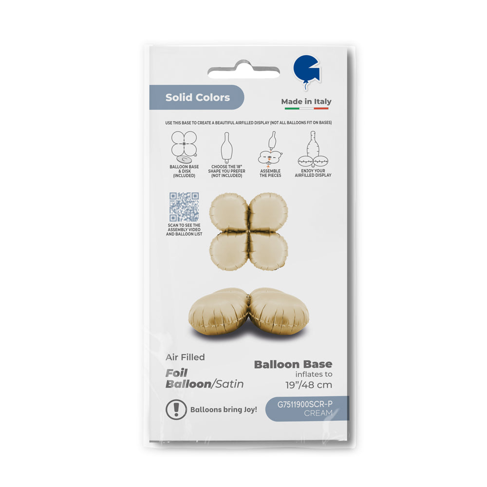 Balloon Base Kit – Cream Satin Finish (19 Inches)
