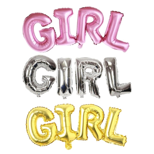 Girl Metallic Foil Letter Balloons
