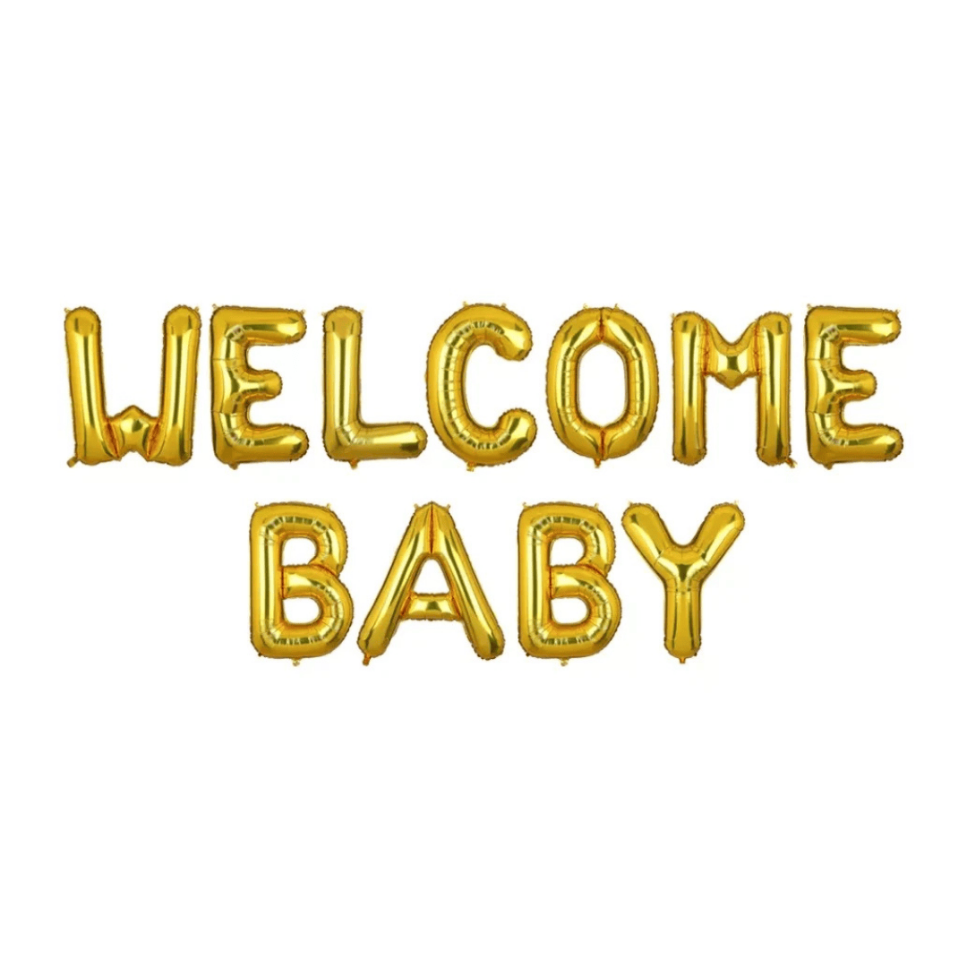 Welcome Baby Gold Foil Balloon Letters