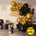 Golden Luxe Birthday Balloon Decor – Stylish & Elegant Party Setup
