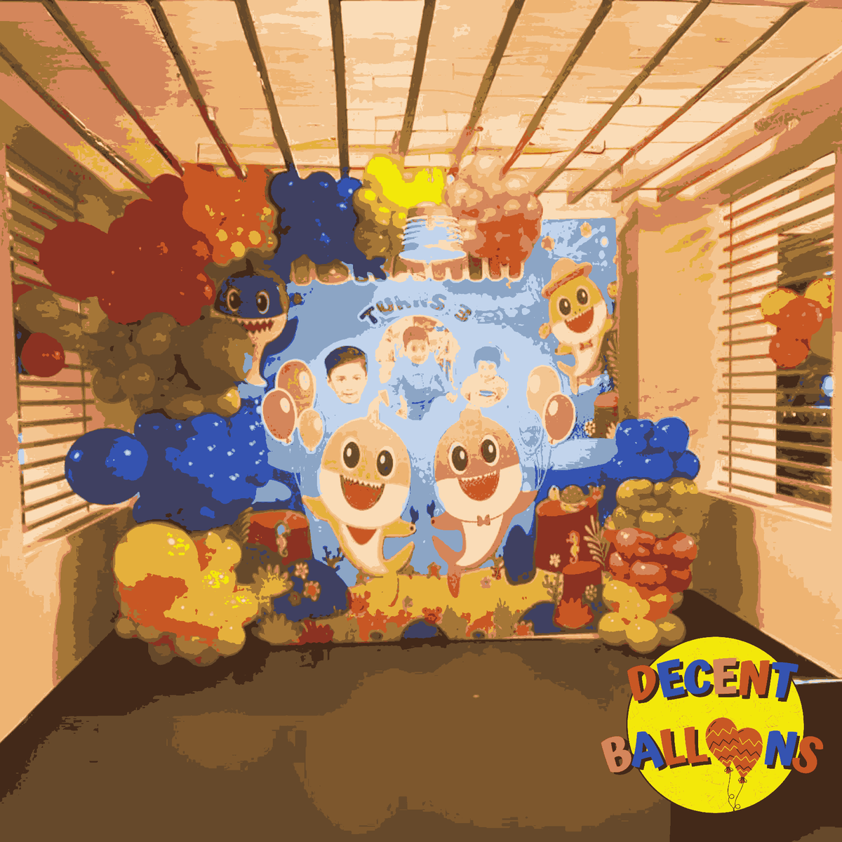 Baby Shark Turns 3 Birthday Decor – Playful & Joyful Party Setup