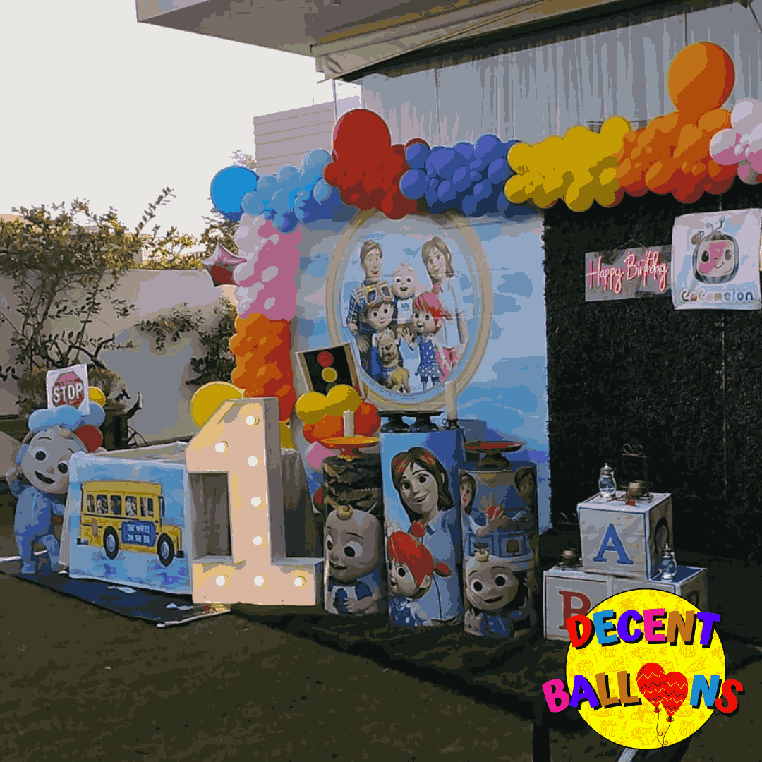 Cocomelon-Themed Birthday Party Setup – Fun & Colorful Celebration Decor