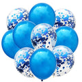 Royal Blue & Confetti Balloons – 10 Pcs Set