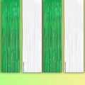 Pack Of 4 Foil Curtains – Green & White Azadi Backdrop for Independence Day Décor 🇵🇰🎉