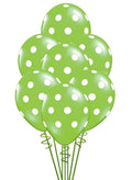 Polka Green Latex balloons 10 Pcs.