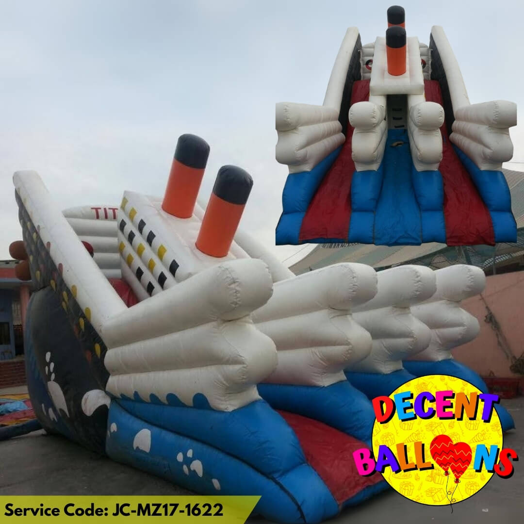 Twin Titanic Slide Jumping Castle – Rent for Epic Adventure-Themed Kids’ Parties in Karachi