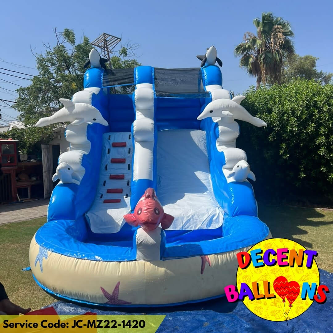 Dolphin Pool Slide Jumping Castle Combo