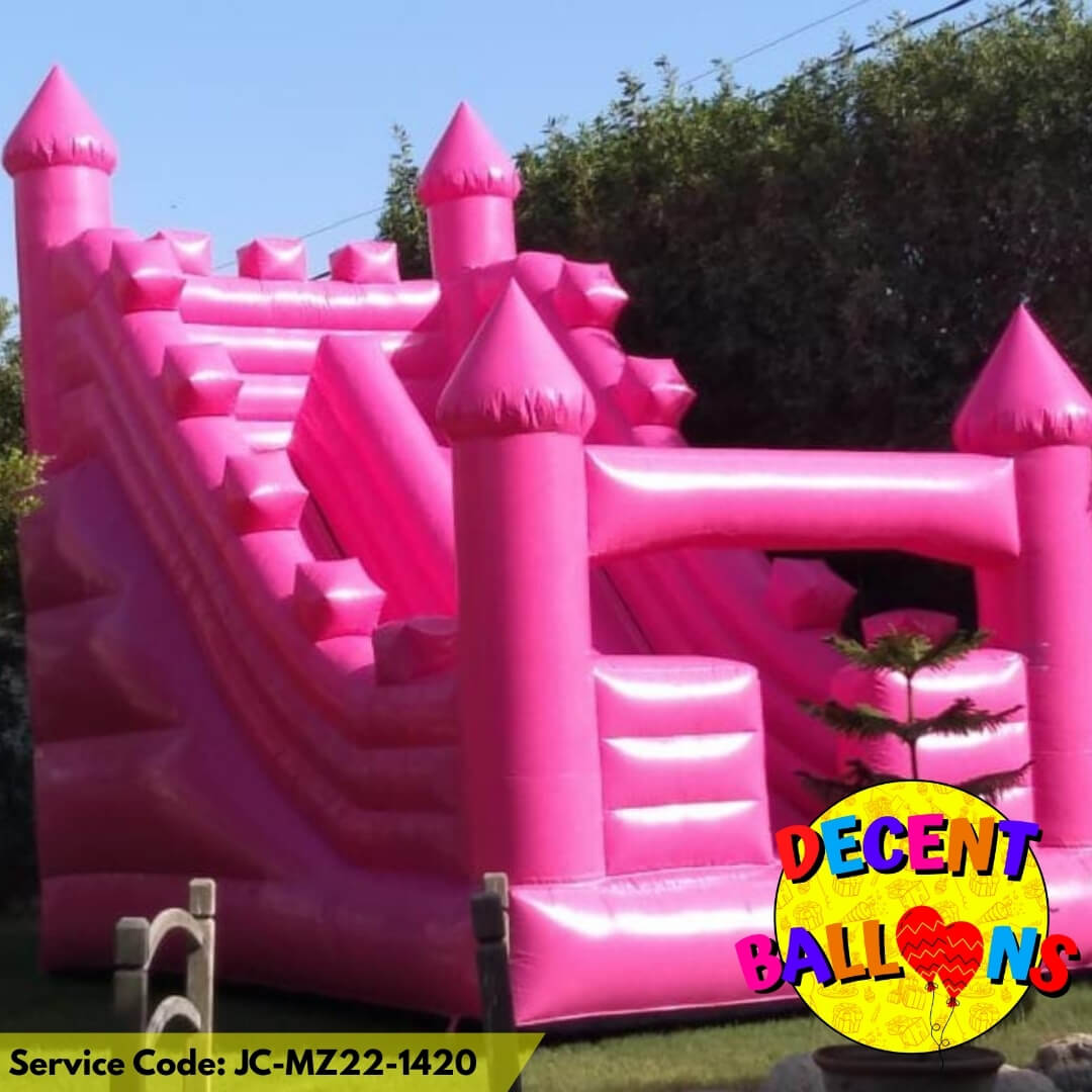 Pink Castle Slide Jumping Castle