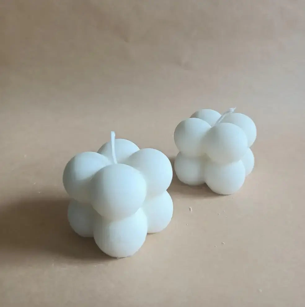 Set of 2 Small Bubble Candles – Minimalist Design