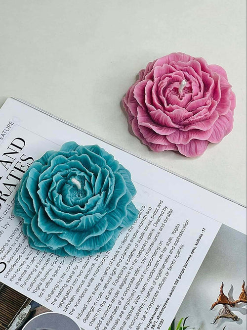 2 - Pcs Petal Peony Flower Candles