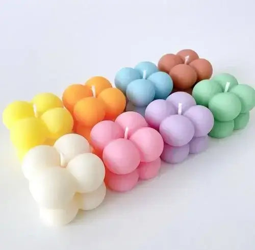 Set of 2 Small Bubble Candles – Minimalist Design