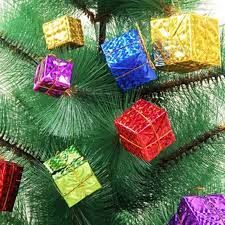 12-Piece Christmas Glitter Mini Gift Box Ornaments Small