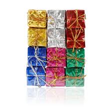 12-Piece Christmas Glitter Mini Gift Box Ornaments Small